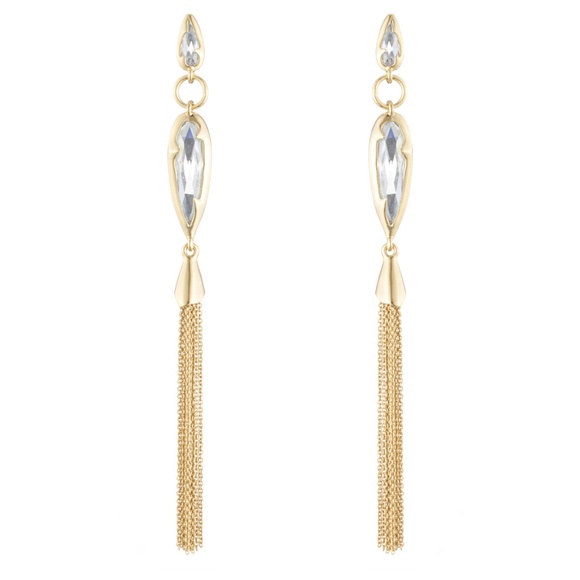 Crystal Encrusted Dangling Post Lucite Earring
